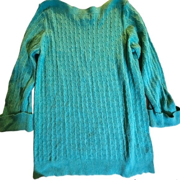 Karen Scott Pullover Sweater, Turquoise, Size M, Women - Picture 3 of 6